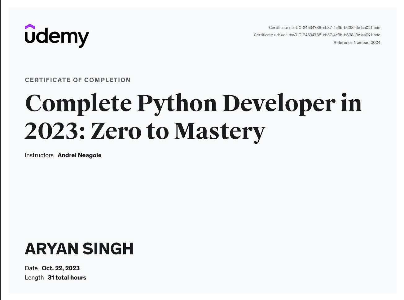 Python Certificate